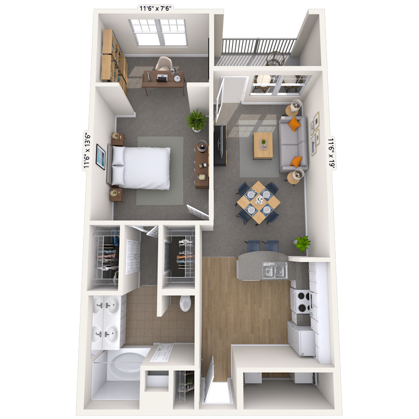 Floorplan image of unit 01356