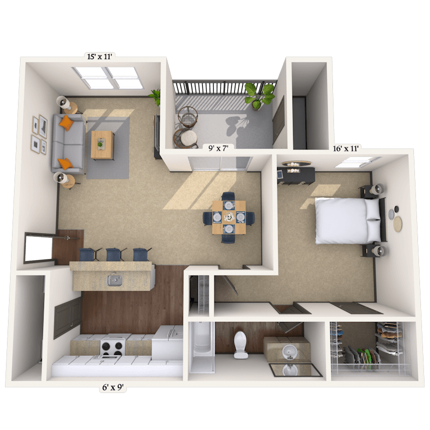 Floorplan image of unit 6623