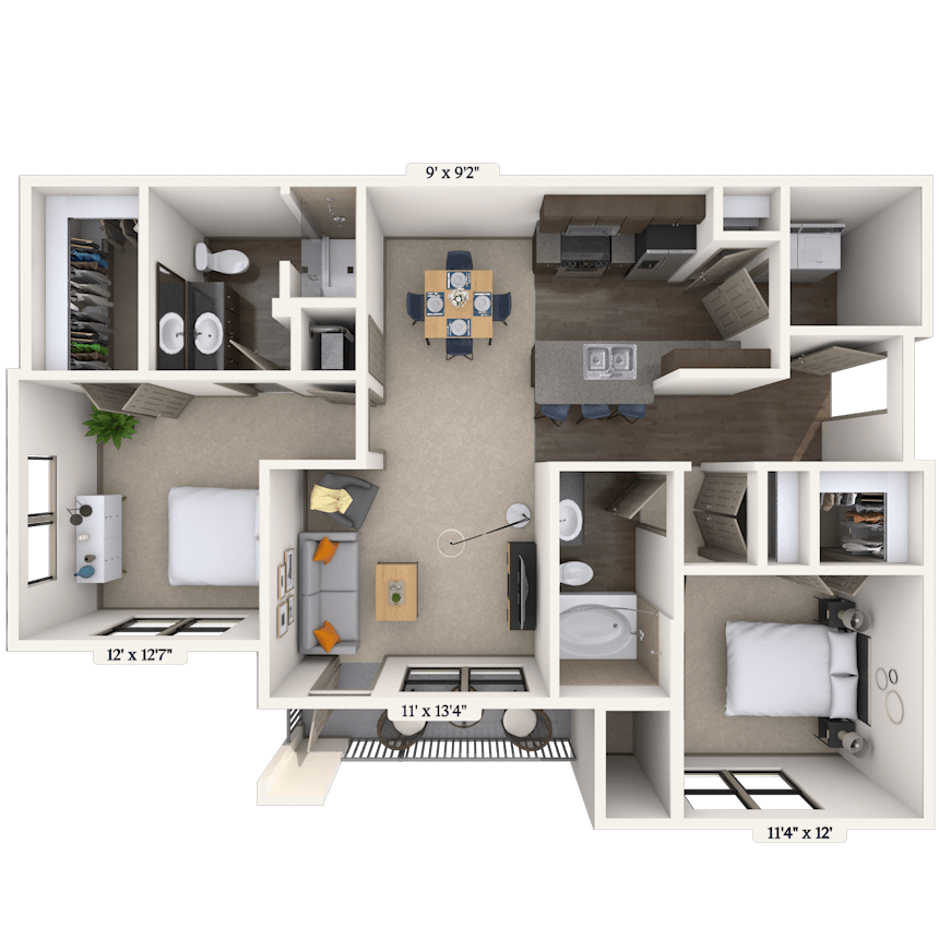 Floorplan image of unit 13308