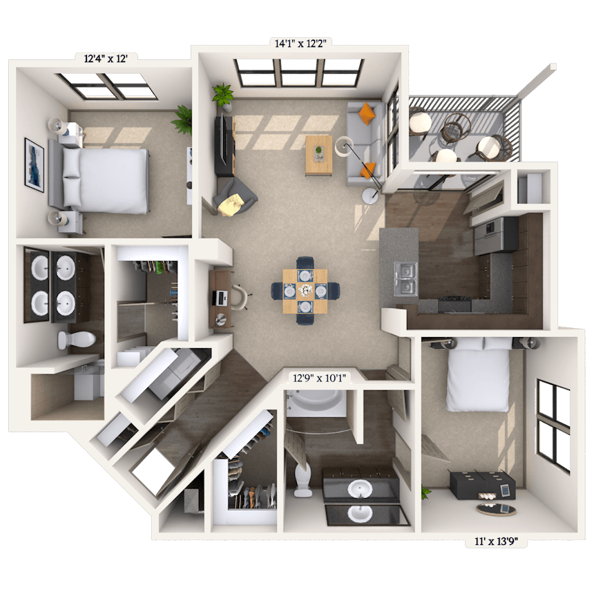 Floorplan image of unit 11201