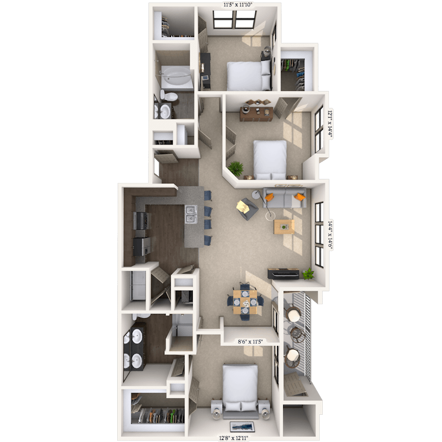 Floorplan image of unit 15208