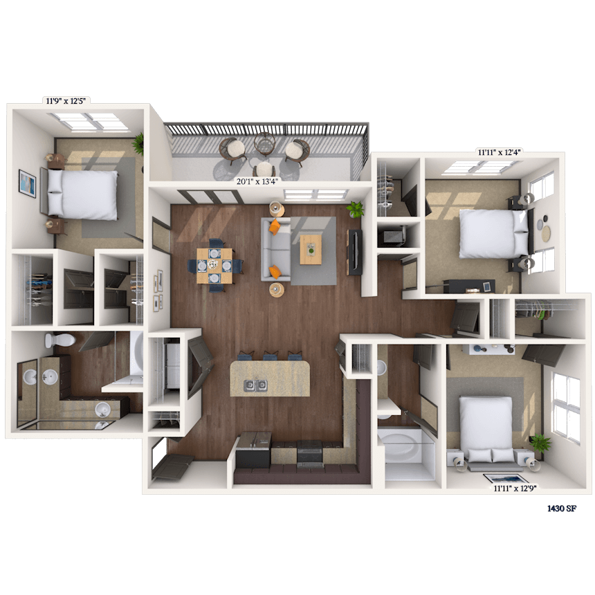 Floorplan image of unit 3226