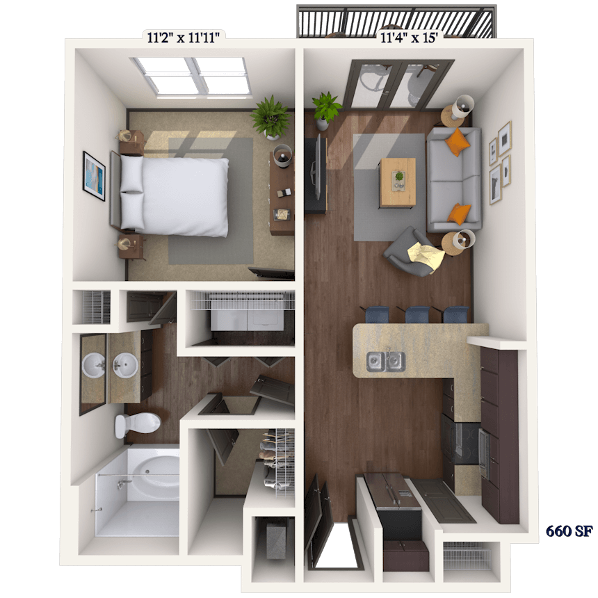 Floorplan image of unit 3304