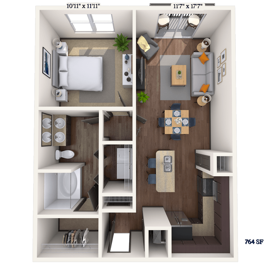 Floorplan image of unit 2416