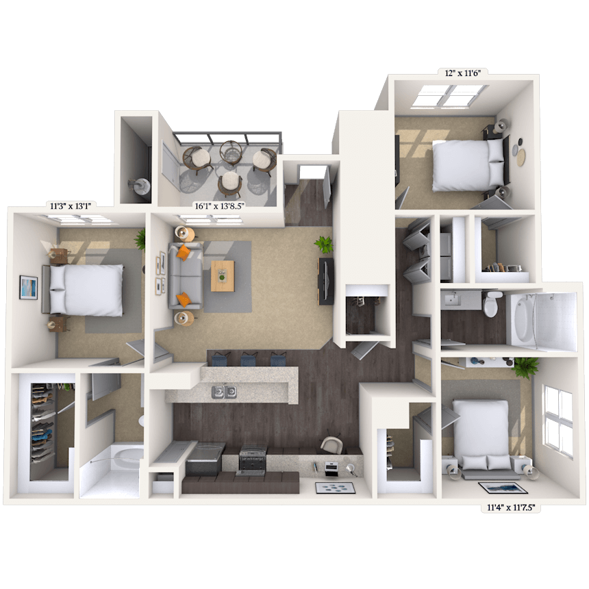 Floorplan image of unit 131327