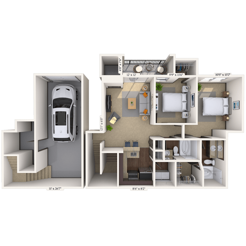 Floorplan image of unit 002195