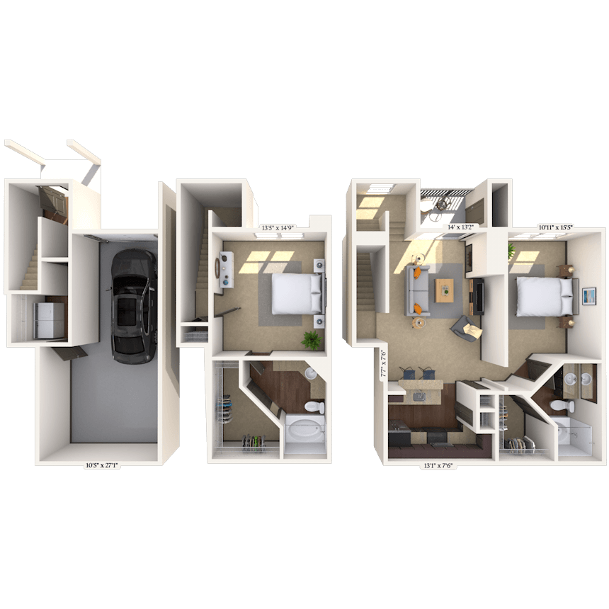Floorplan image of unit 002154