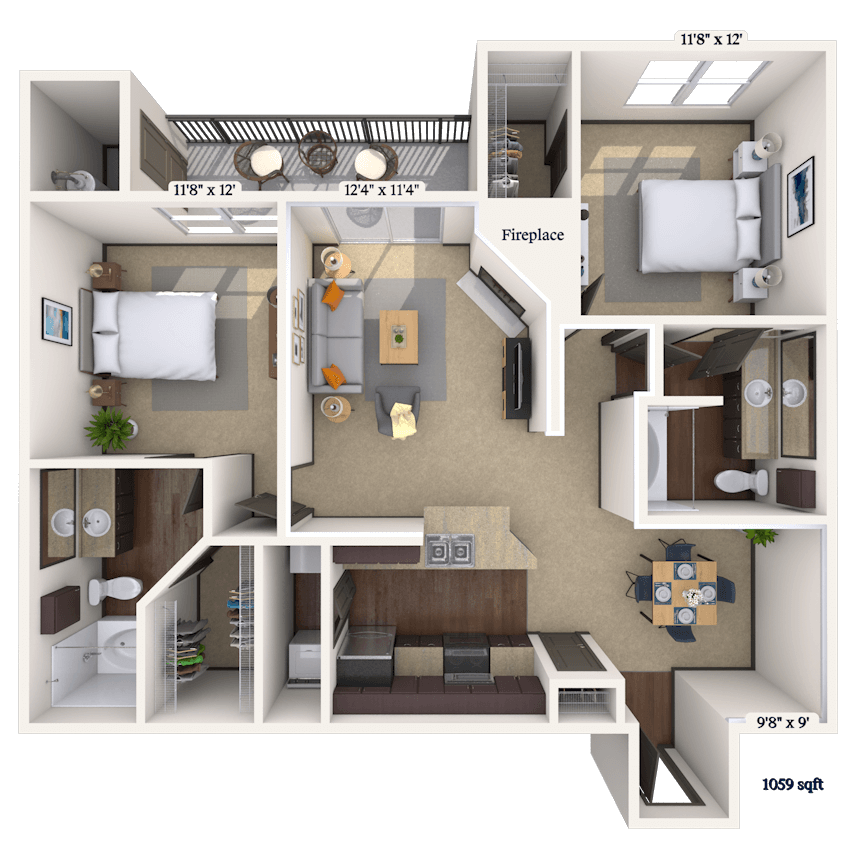 Floorplan image of unit 01534