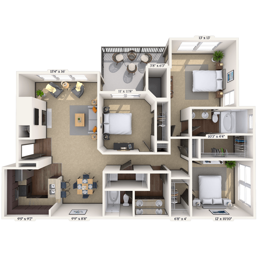 Floorplan image of unit 04435