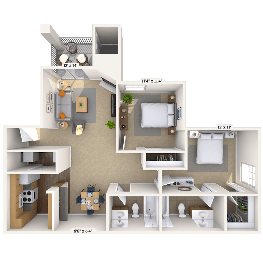 Floorplan image of unit 01712