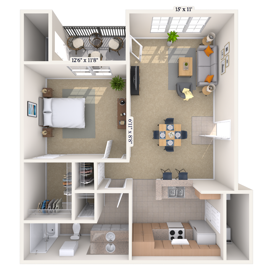 Floorplan image of unit 01124