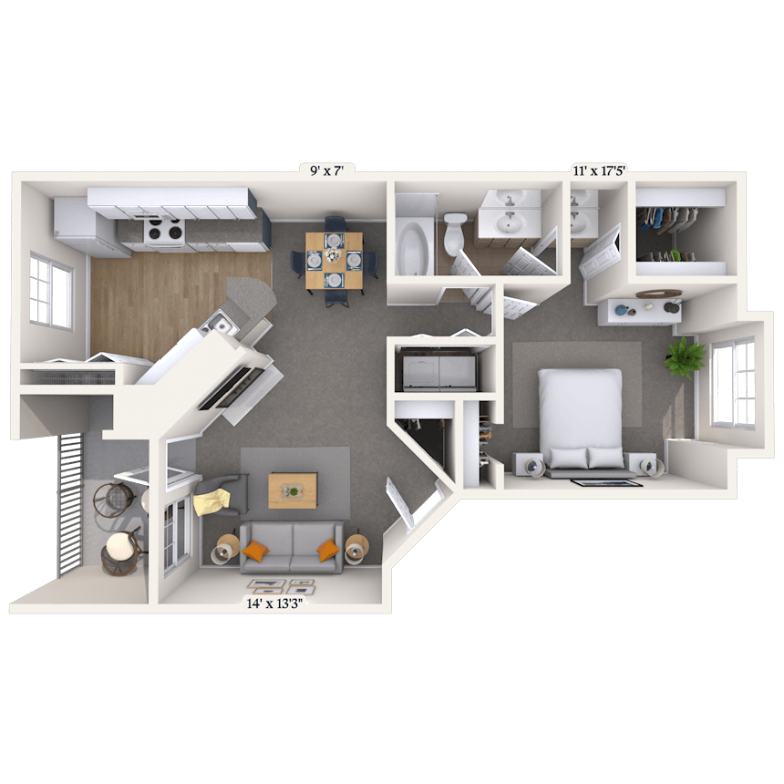 Floorplan image of unit 011205A