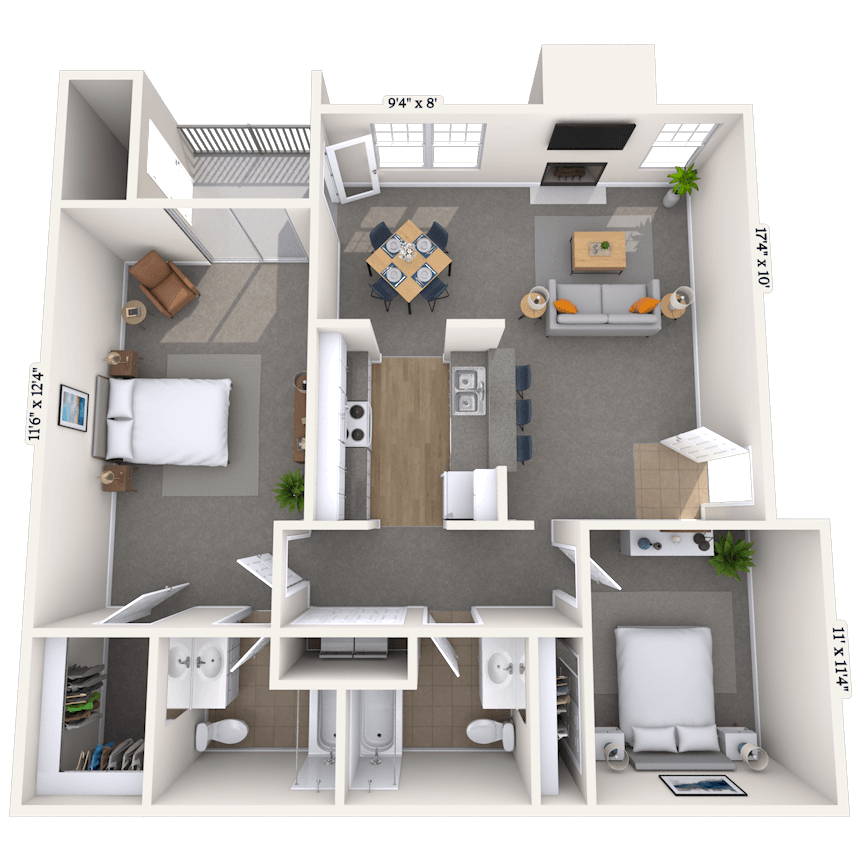 Floorplan image of unit 02205