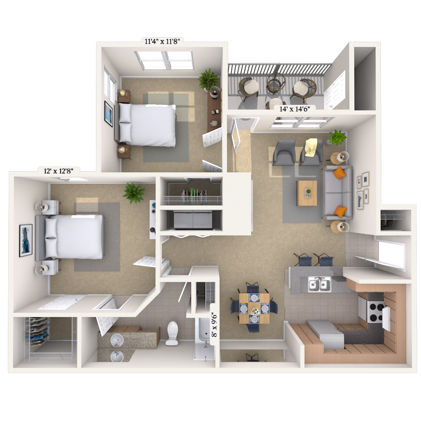 Floorplan image of unit 02226