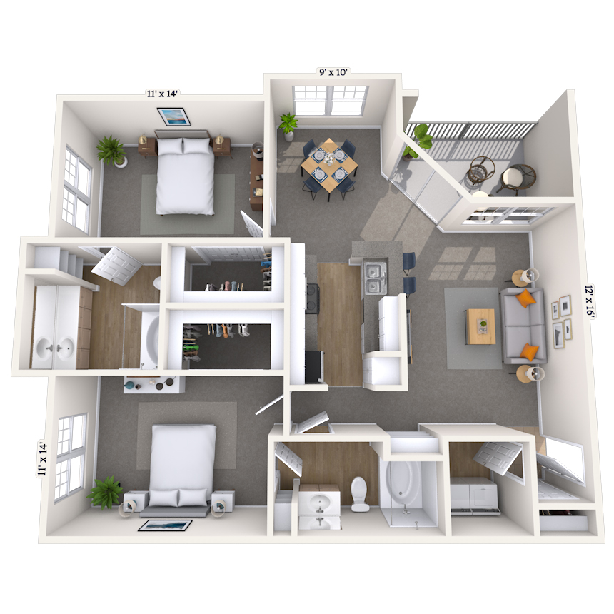 Floorplan image of unit 007728