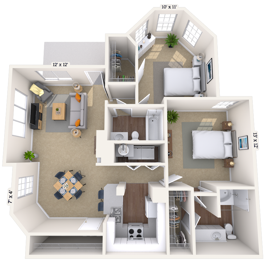 Floorplan image of unit 007702