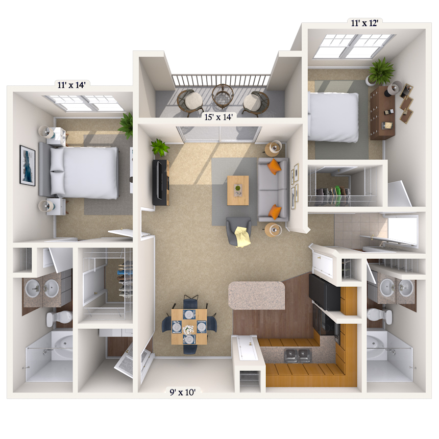 Floorplan image of unit 121214