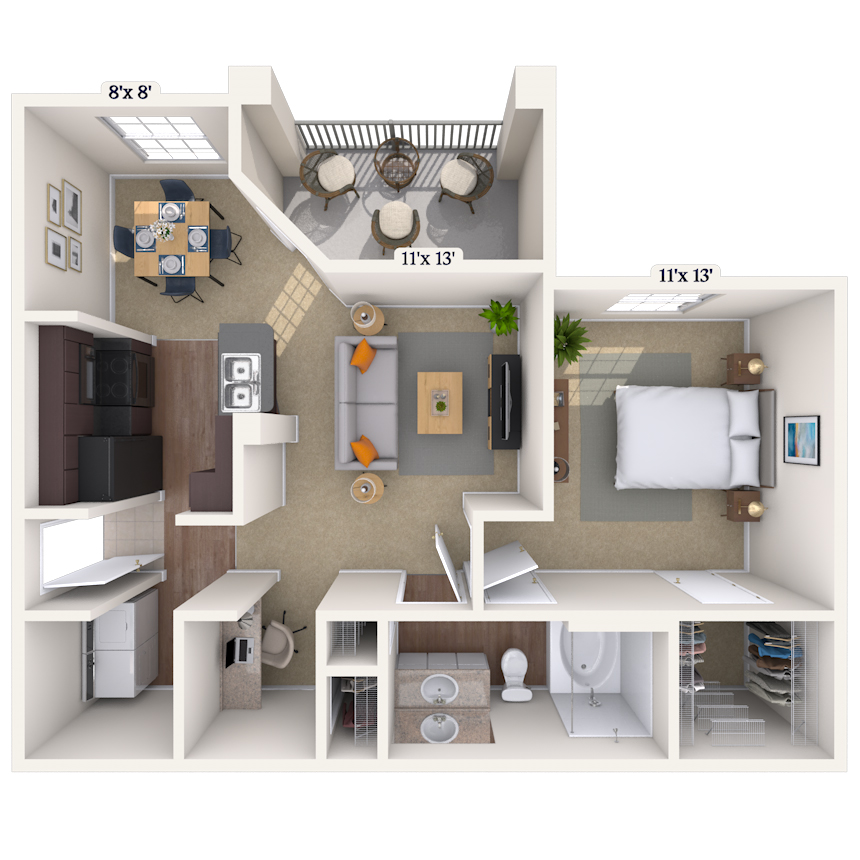 Floorplan image of unit 7306