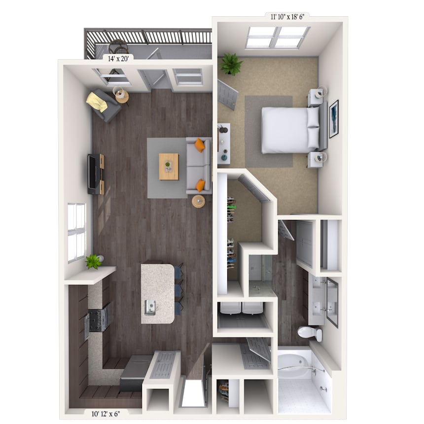 Floorplan image of unit 329