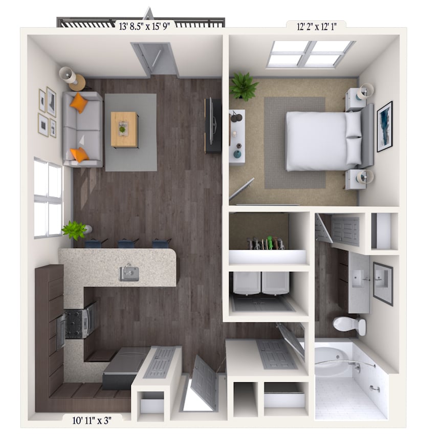 Floorplan image of unit 338