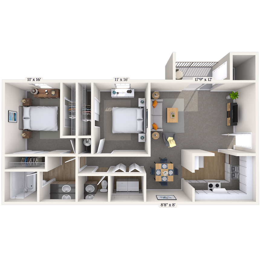 Floorplan image of unit 2929B
