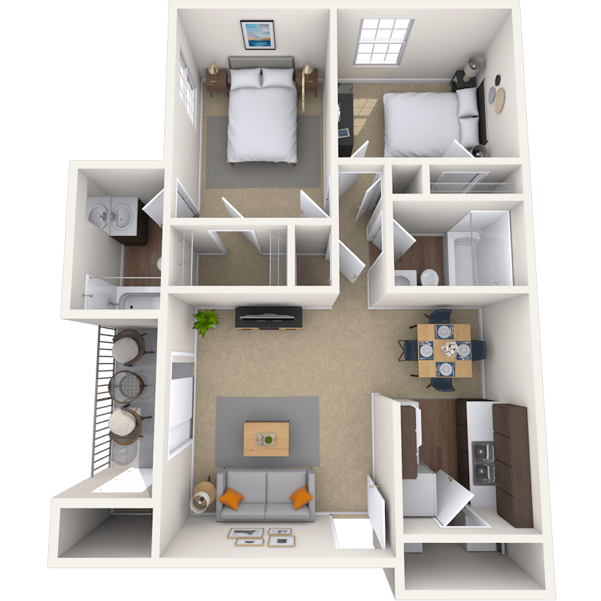 Floorplan image of unit 02164