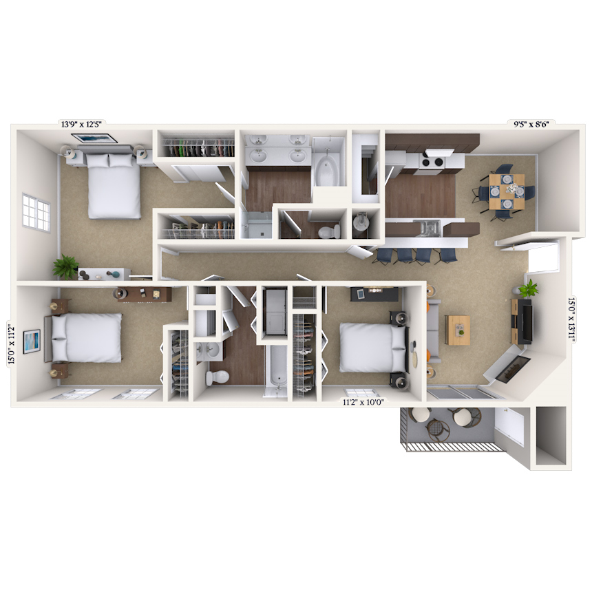 Floorplan image of unit 01037