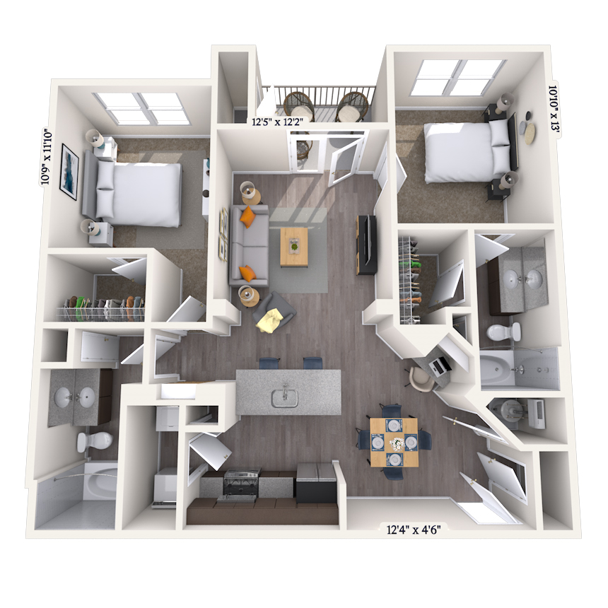 Floorplan image of unit 1107