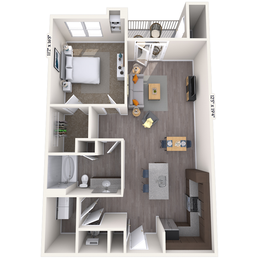 Floorplan image of unit 5107