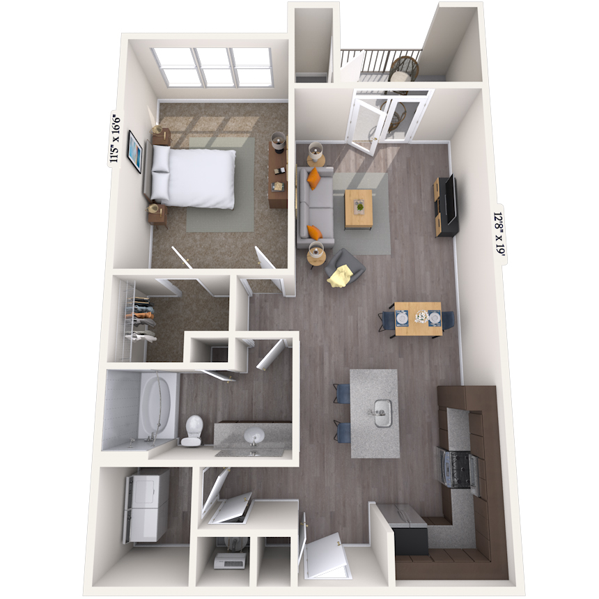 Floorplan image of unit 7306
