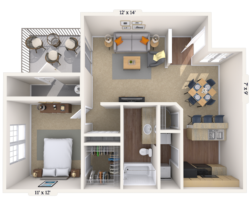 Floorplan image of unit 021011N