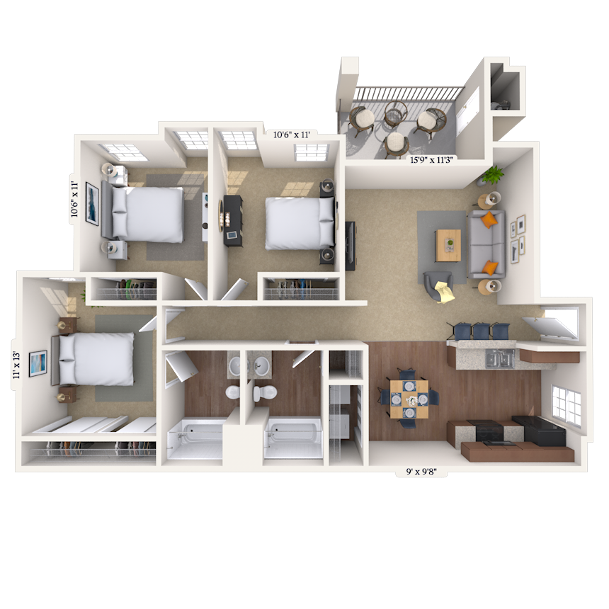 Floorplan image of unit 002042