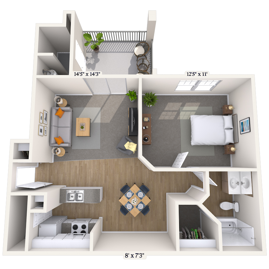 Floorplan image of unit 1114