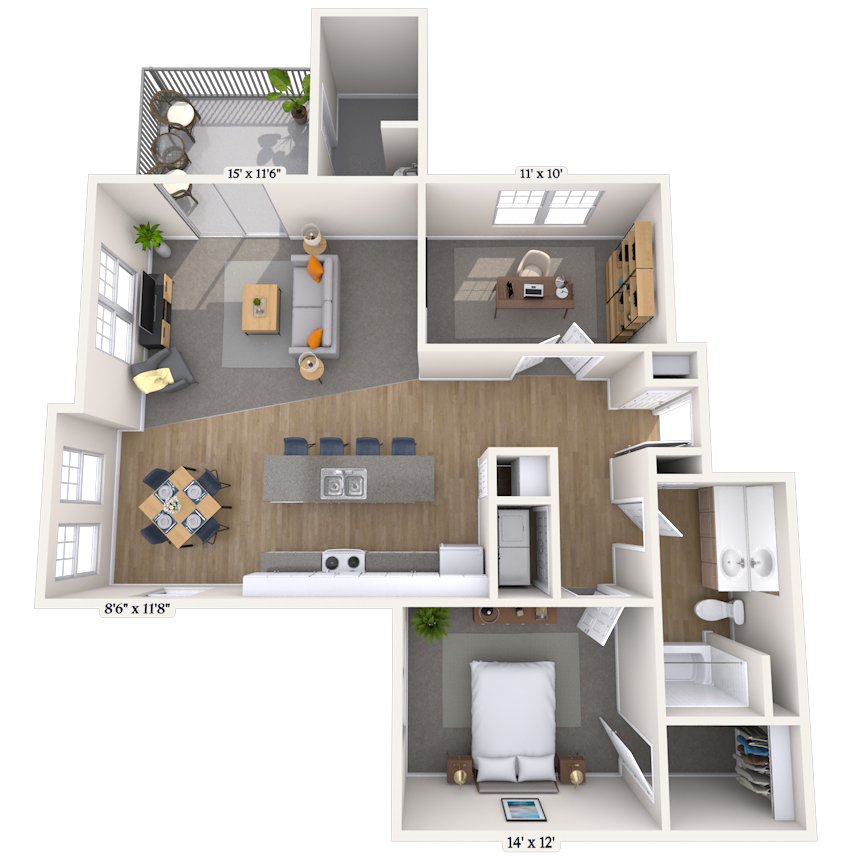 Floorplan image of unit 1201