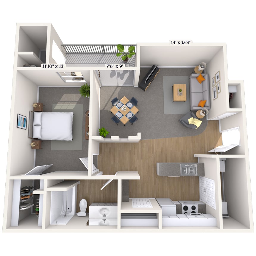 Floorplan image of unit 1346