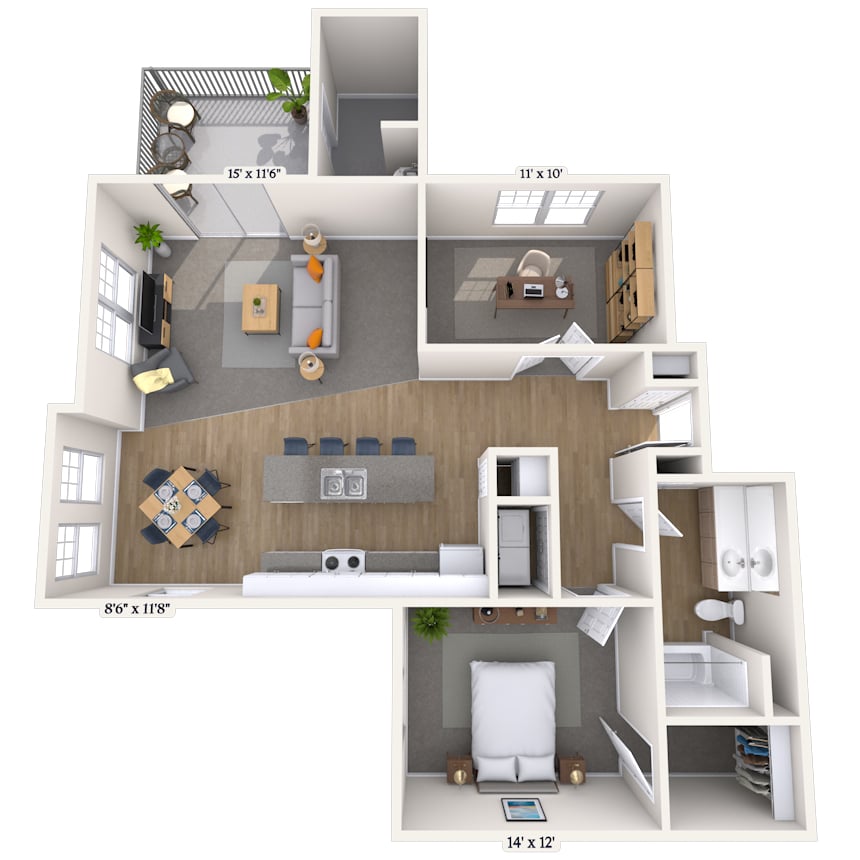Floorplan image of unit 2316
