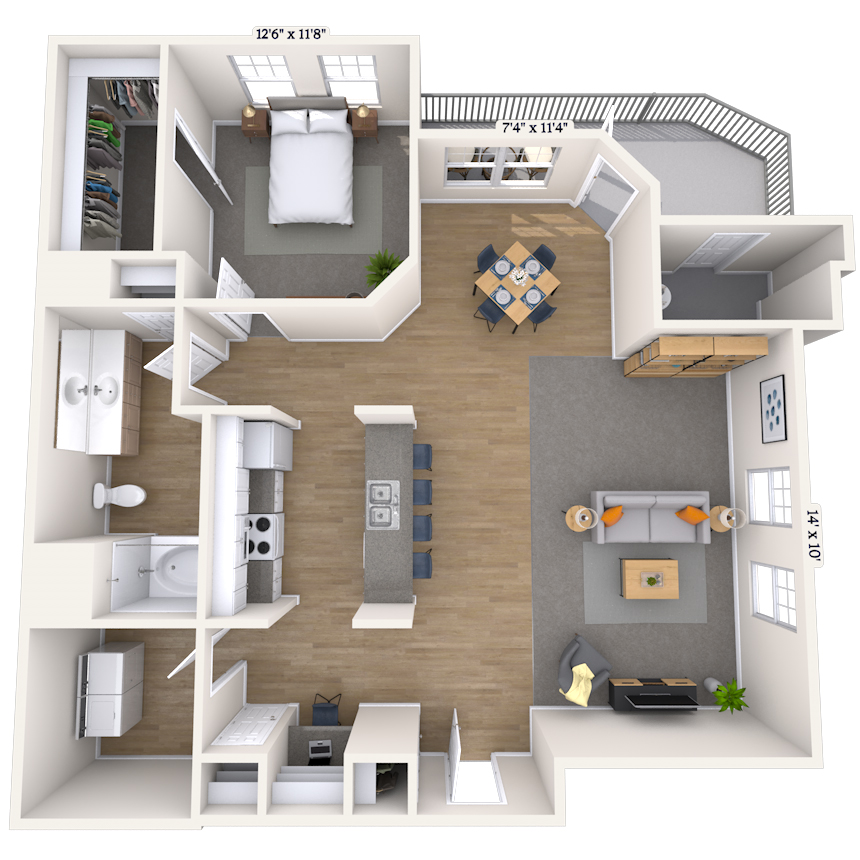 Floorplan image of unit 2334