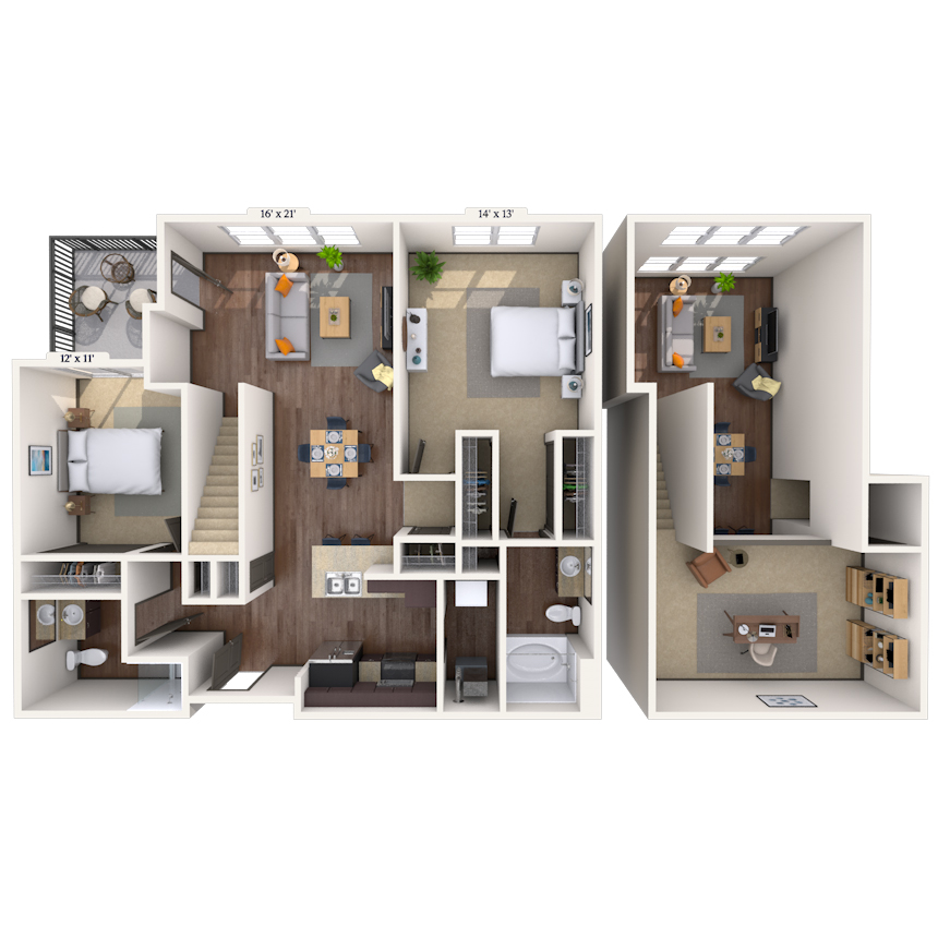 Floorplan image of unit 4021