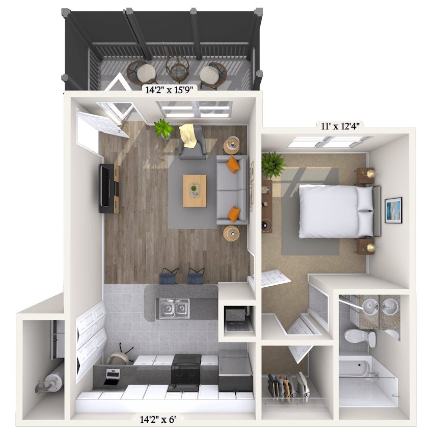 Floorplan image of unit 0117-206