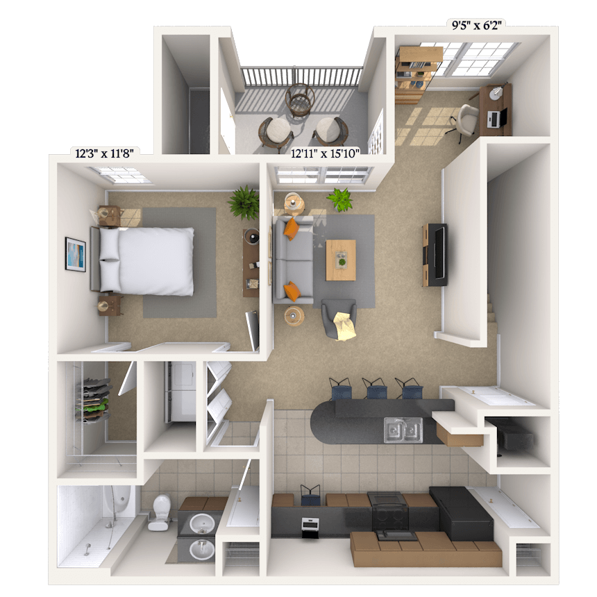 Floorplan image of unit 25204