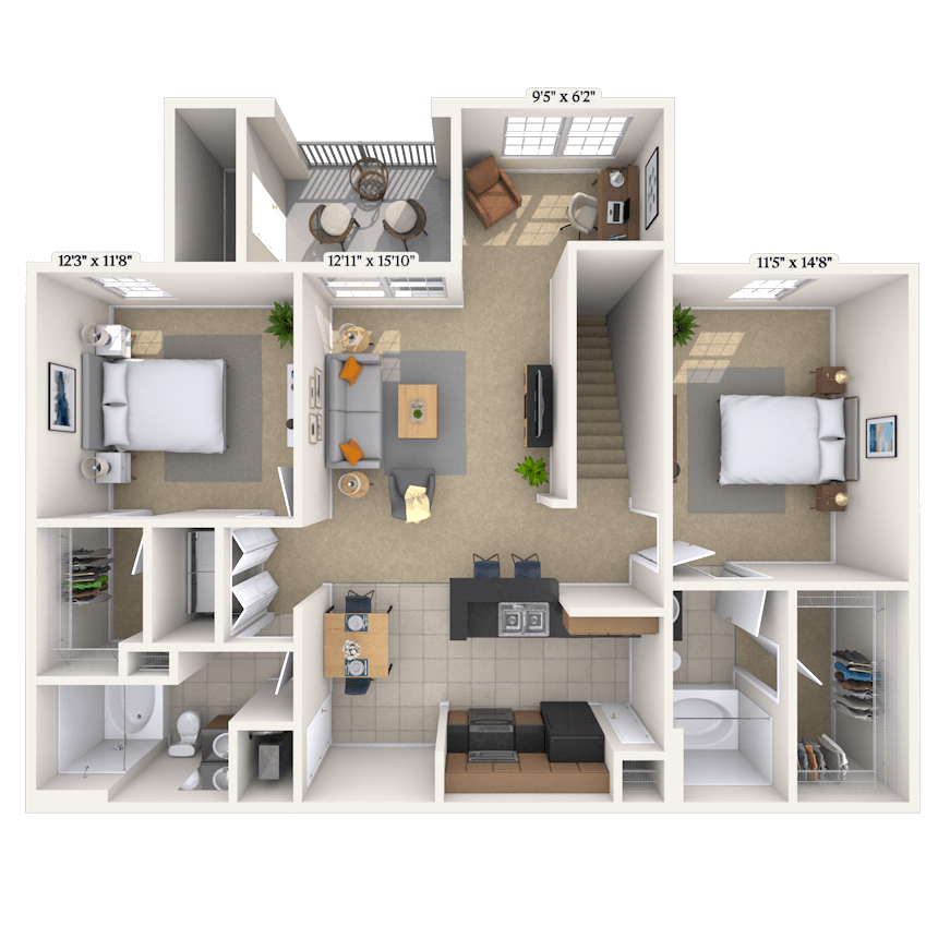Floorplan image of unit 13208