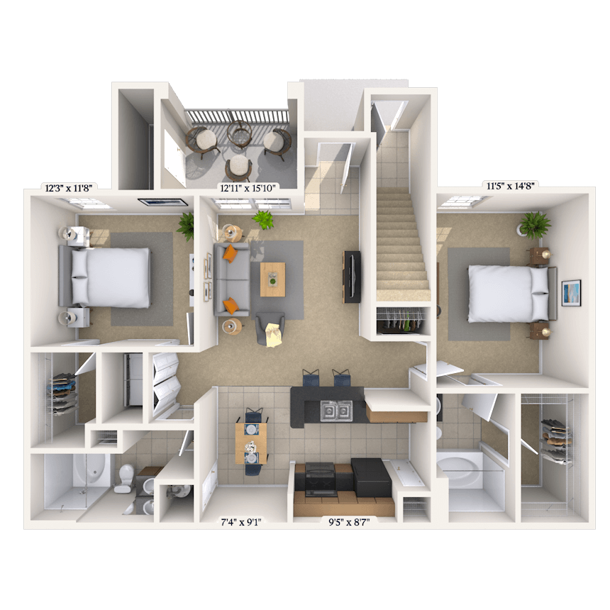Floorplan image of unit 25108
