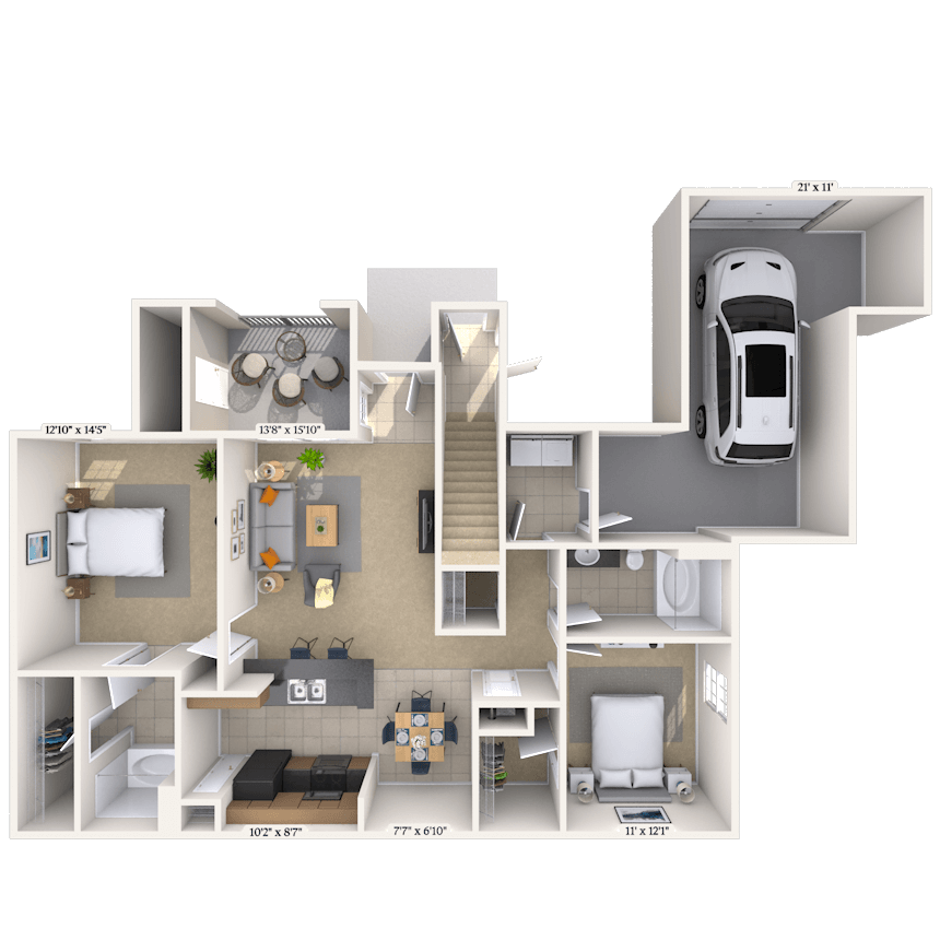 Floorplan image of unit 15107