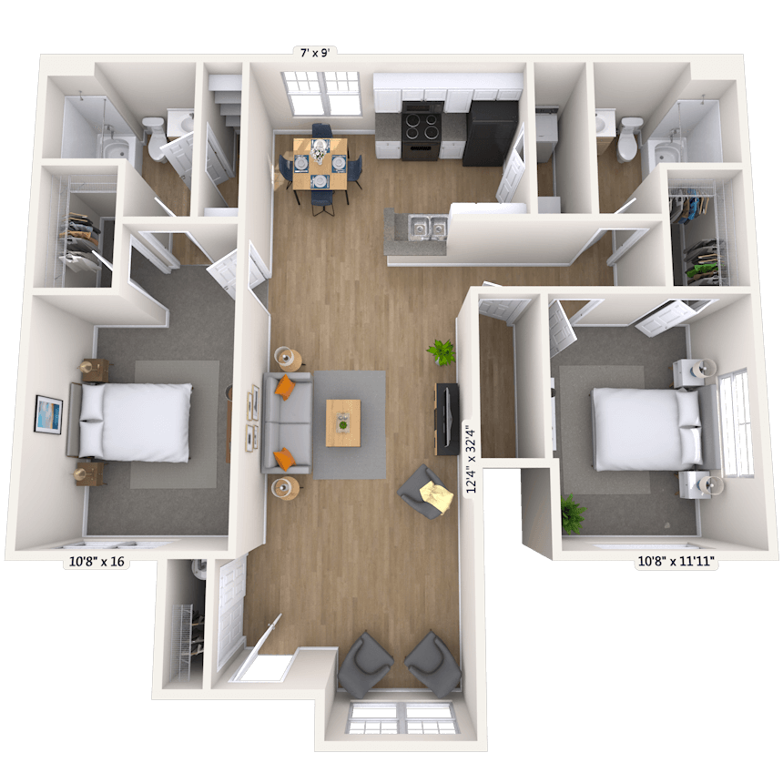 Floorplan image of unit 16-12