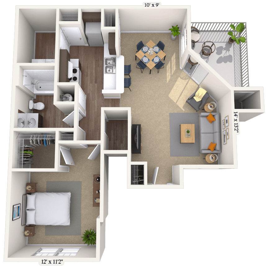 Floorplan image of unit 0117-206