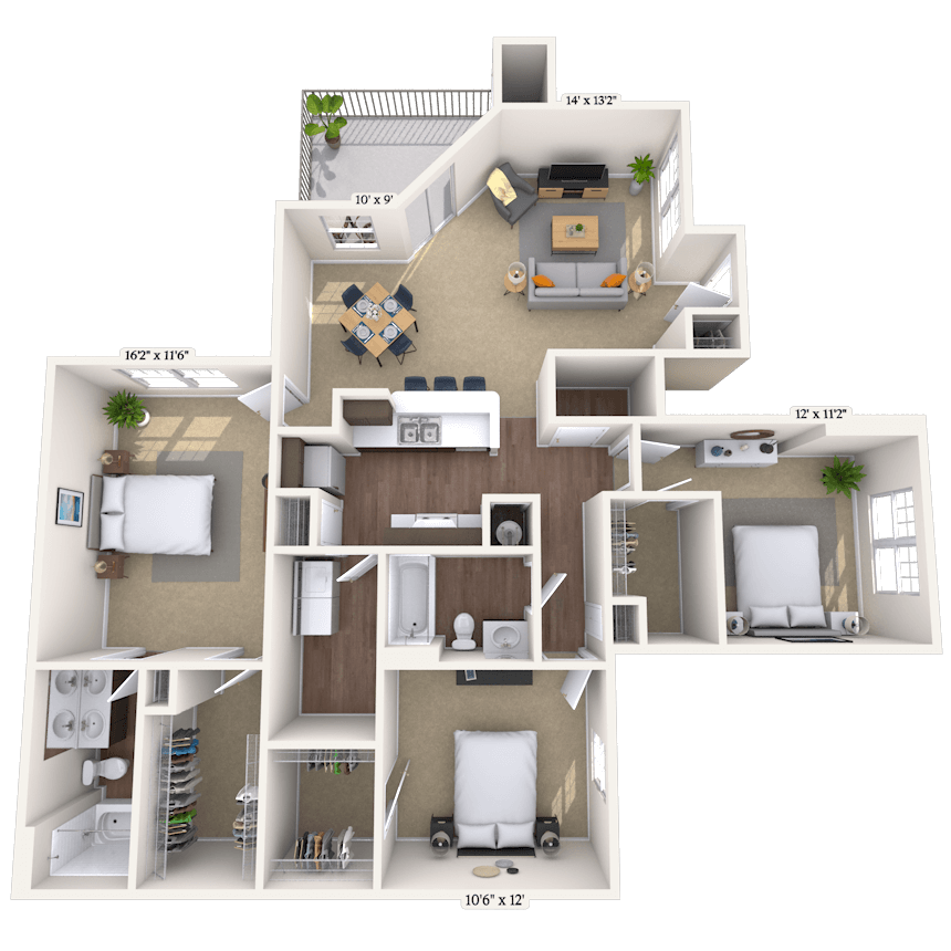 Floorplan image of unit 0113-205