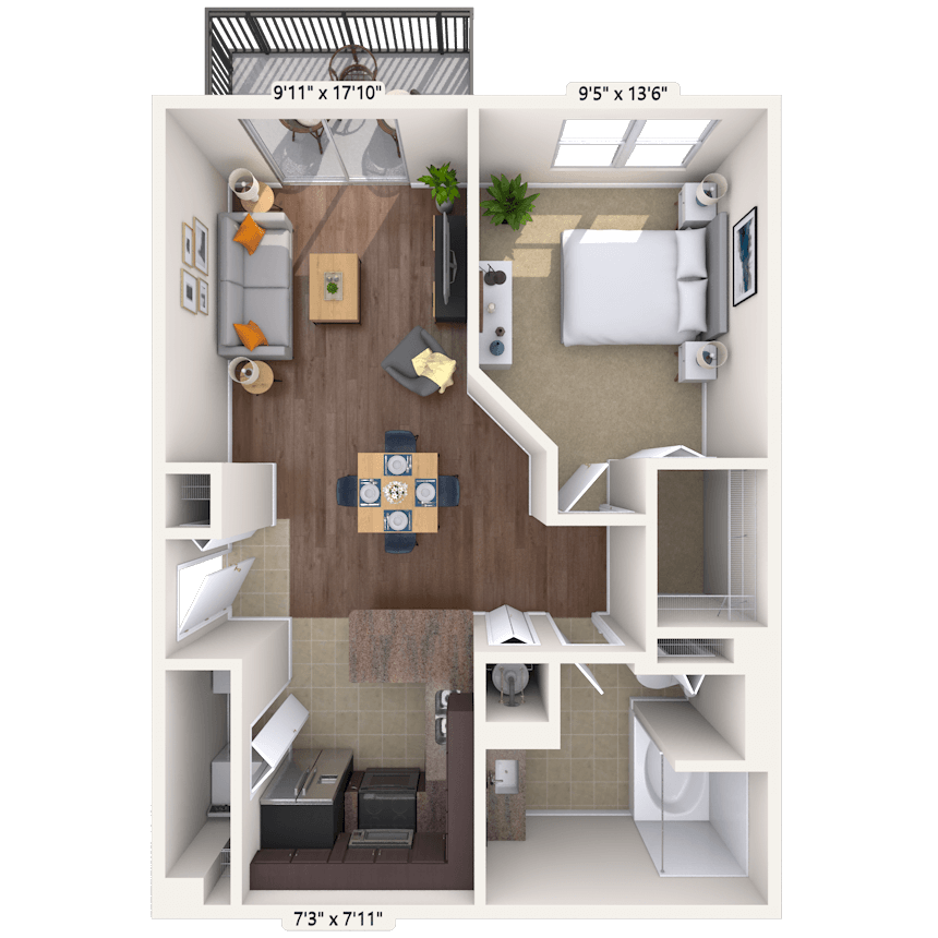 Floorplan image of unit 0303-104