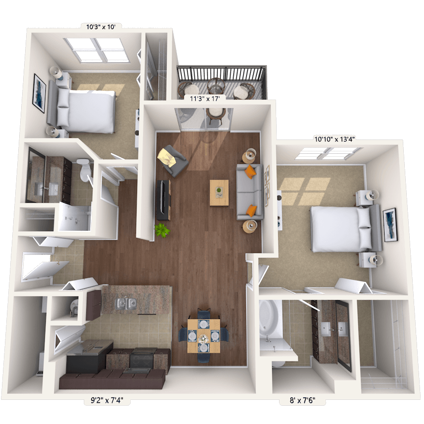 Floorplan image of unit 0404-207