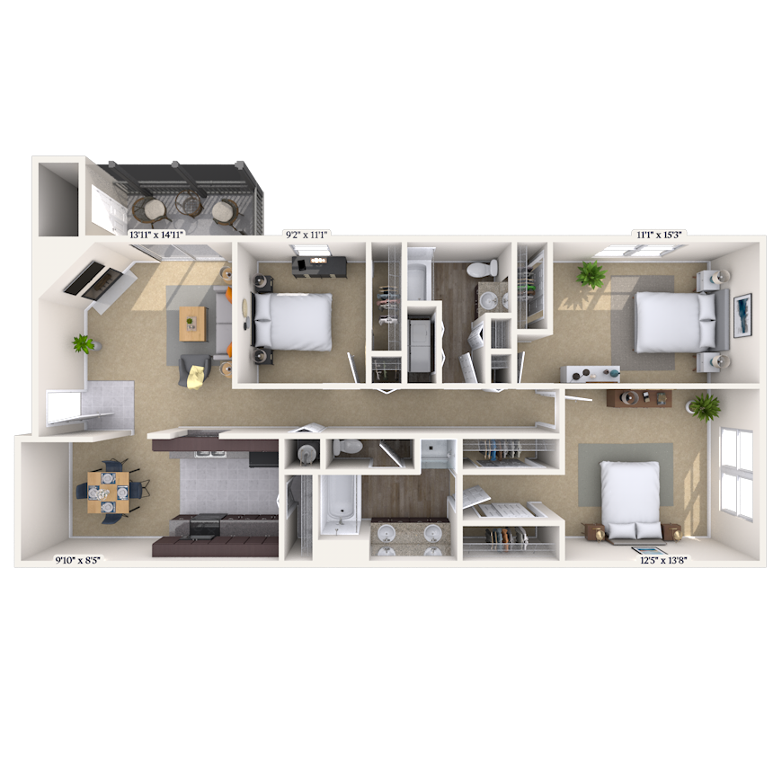 Floorplan image of unit 011305