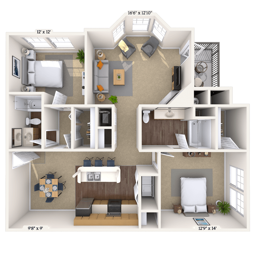 Floorplan image of unit 03328